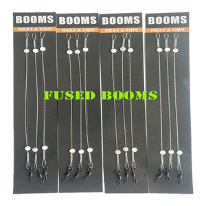 Filo da pesca per carpe con terminale fuso per accessori da rig, boom fuso 100% fluorocarbon con amo e girella Ronnie e anello. - Product Image 1