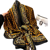 ALICE OEM Grand châle léger et respirant, nouvelle mode, motif lettres imprimé, en polyester et soie