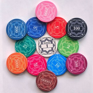 Jetons de poker à base en céramique Monte <span class=keywords><strong>Carlo</strong></span> 14g avec plateau d'options en plastique/acrylique personnalisable en matériau dynamique - Product Image 2
