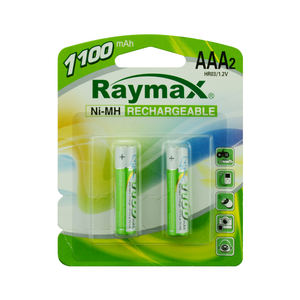 Baterías Recargables de Alta Capacidad Raymax de 1.2 Voltios <span class=keywords><strong>Ni</strong></span>-<span class=keywords><strong>MH</strong></span> Aaa <span class=keywords><strong>HR03</strong></span> 1100mAh, Batería de Carga Cíclica - Product Image 1