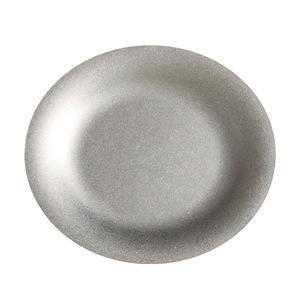 Stainless Steel Round Plate Solid Color Japanese Industrial Style Dessert Plate <b>Microwave</b> Safe Hotel Meal Use - Product Image 2
