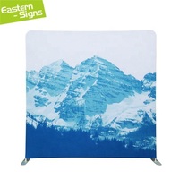 Toile de fond pour salon professionnel, conception gratuite, durable, double face, en aluminium, portable, en tissu tendu, type housse de coussin, pour festival