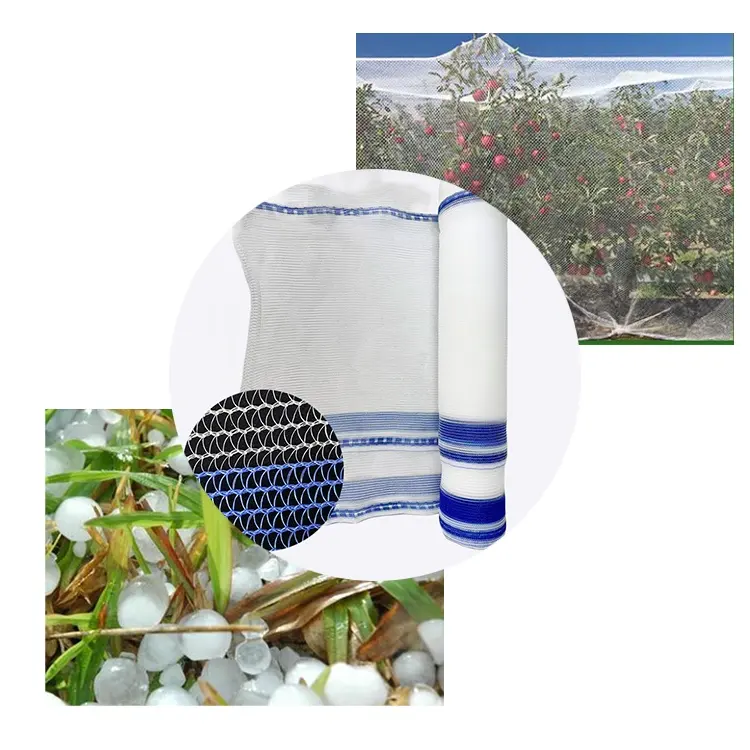 Rede de proteção contra granizo de plástico HDPE com borda criptografada para vinha e maçãs, rede anti-granizo para árvores de maçãs por atacado