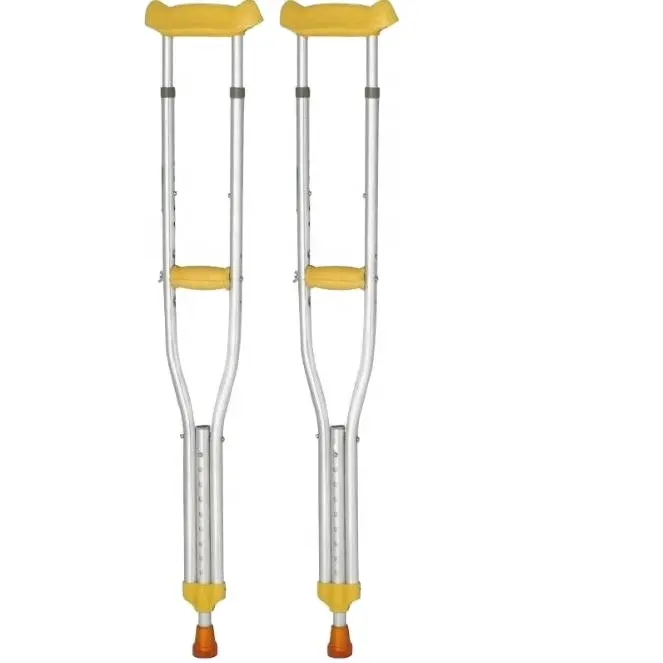 Kruk Ketiak Aluminium, Kruk Lengan Berjalan Aksila M dengan Tinggi Dapat Disesuaikan untuk Lansia