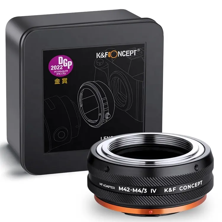 K&F Concept Lens Mount Adapter M42-M4/3 IV Manual Focus Compatible with M42 Lens and Micro Four Thirds (M4/3) Mount Camera