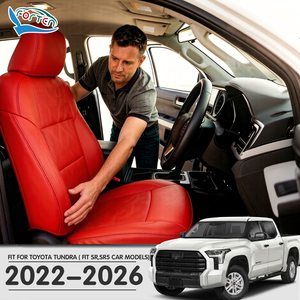 Housses de siège en cuir de luxe personnalisées, ensemble complet pour Toyota Tundra 2022-2026, housses de siège modifiées SR5, housses de siège de camion pour voiture - Product Image 1