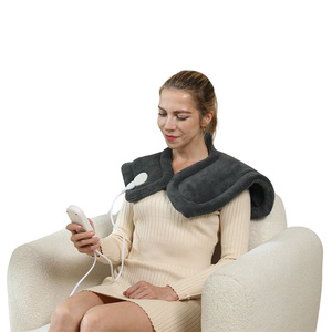 Coussin chauffant électrique pour les épaules 230V, pour la maison, soulagement de la douleur, en polaire corail, 24"X18", coussin chauffant électrique portable pour le cou - Product Image 1