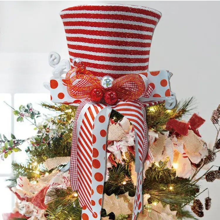 Nouvelles idées de produits 2024 fournitures de fête promotionnelles topper d'arbre de Noël de luxe pour la décoration d'arbre