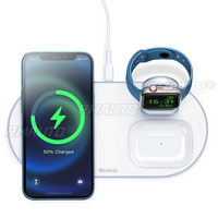 Mcdodo Station de charge sans fil magnétique 3-en-1 QC PD Charge rapide 20W Max pour iPhone iWatch