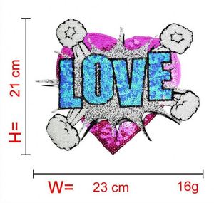 ลดราคาจากโรงงาน แพทช์ปักลายหัวใจขนาดใหญ่ น่ารัก สไตล์สาวหวาน ประดับเลื่อม รีดติดเสื้อยืด เสื้อฮู้ดดี้ - Product Image 4