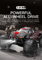 Voiture RC HOSHI N518 100 km/h Brushless 1/8ème Échelle RTR Haute Vitesse 4x4 Monster Truck 2 Batteries Version Métal