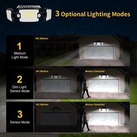 Projecteur solaire à détecteur de mouvement 2500LM 305 LED triple tête IP65 étanche pour extérieur, cour, garage, allée