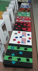 5''*10'' American Flag Wooden Indoor Beer Game Tabletop Cornhole Game Set With 8 Mini Bean Bags