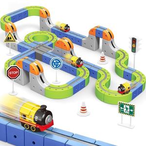 Set di Pista Magnetica in Plastica BJQ OEM <span class=keywords><strong>per</strong></span> <span class=keywords><strong>Bambini</strong></span> 4-6 Anni, Giocattoli Elettrici con Pista Flessibile <span class=keywords><strong>per</strong></span> Auto da Corsa - Product Image 1