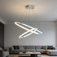 Luminaire suspendu à anneau croisé de luxe nordique à LED, salon, chambre à coucher, bureau