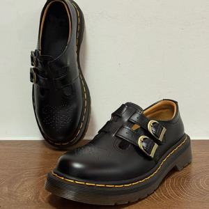 Chaussures pour femmes au design rétro, élégantes, style preppy, en cuir véritable, mocassins, escarpins, baskets à plateforme, à enfiler, semelle en caoutchouc, rehaussantes - Product Image 3