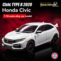 Modèle de voiture en métal alliage 1:18 Civic Type R 2020 - Jouet pour enfants avec portes ouvrables