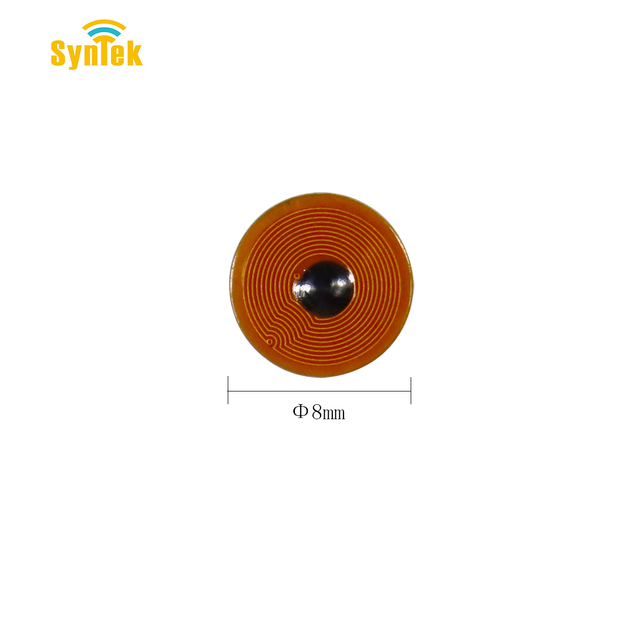 ISO14443A 13.56MHz NFC213/215/216 Flexible Round Mini Size 8mm FPC Tags