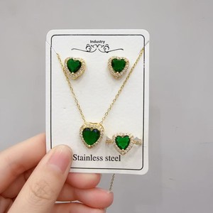 Set da <span class=keywords><strong>Donna</strong></span> in Stile Collezione Famiglia d'Amore a Forma di Cuore, Placcato in Ottone Nichelato e Oro, Vendita Transfrontaliera di Successo - Product Image 2