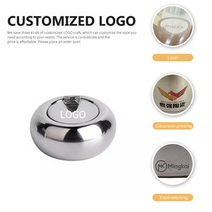 Cendrier à cigares rond en acier inoxydable, plateau à cigares personnalisé avec couvercle - Product Image 2