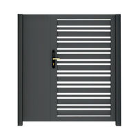 Portail de cour en aluminium contemporain GREENVIEW, taille et couleur personnalisables, finition thermolaquée ; Portail extérieur anti-corrosion