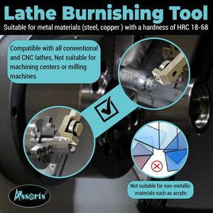 Assorts Burnishing <b>Tool</b> 3/8 X 1/2 X 2-3/8 Shank Light Duty <b>Lathe</b> <b>Tool</b> HRC 18-68 - Product Image 4