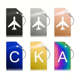 Etiqueta de Acero Inoxidable Chapada en Oro Grabada en Blanco para Maleta de Aviación, Tarjeta de Embarque, Colgante con Cuerda de Alambre - Product Image 2