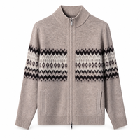 Pull pour homme. Pull en laine mérinos à fermeture éclair intégrale, respirant et chaud, col montant, vente en gros, pull d'hiver, étiquette et logo personnalisés