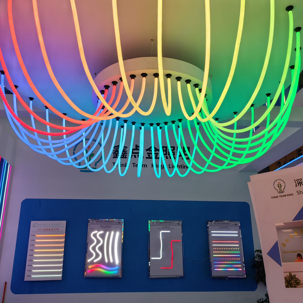 New Arrival 360 Degree RGB Neon Light Make Shapes Can Be Bent WS2812 Neon Light with Braided for Decoration