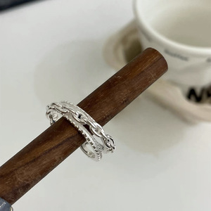 S925 <b>Sterling</b> <b>Silver</b> <b>Ring</b> Geometric Design <b>Adjustable</b> For Women Everyday Wear - Product Image 2