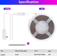 Bande lumineuse LED RVB intelligente de 5M avec APP/télécommande/commande vocale lampe d'ambiance colorée sur mesure bande lumineuse décorative intérieure