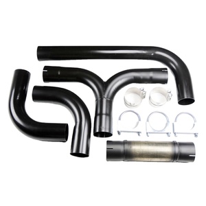 Kit de sistema de tubo de escape Universal, Kit de turbocompresor negro de 5 pulgadas, doble humo, Diesel - Product Image 1