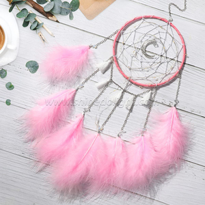 <span class=keywords><strong>Attrape</strong></span>-rêves traditionnel à LED fait à la main, décoration murale <span class=keywords><strong>pour</strong></span> chambre à coucher, ornements artisanaux, plumes roses, <span class=keywords><strong>attrape</strong></span>-rêves indien - Product Image 4