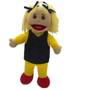 Marionnette à main pour fille, marionnette à main en peluche pour enfants, poupée marionnette à bouche mobile, marionnette ventriloque pour fille - Product Image 2