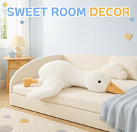 Grande Peluche Oie Blanche, Coussin et Jouet, Cadeau d'Anniversaire Unisexe pour le Lit, Rembourrage Coton PP, Velours, 31-50cm, Pour Enfants de 8 à 13 Ans