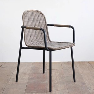 Ensemble de jardin en rotin d'extérieur, bois de teck, 6 places, design minimaliste, meubles de salle à manger pour patio - Product Image 3