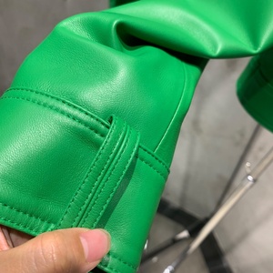 Chaqueta de lujo de cuero de doble botonadura para mujer, ropa de piel de oveja suave Real - Product Image 4