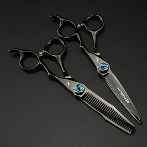 Ciseaux de coiffure professionnels Napson Devil's Eye noirs de 6,0 pouces, ciseaux à effiler à lame tranchante - Product Image 2