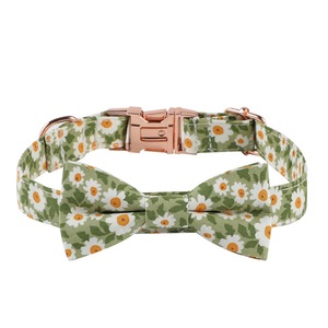 100% algodón aleación hebilla perro Bowknot pequeño Floral mascota Collar - Product Image 5