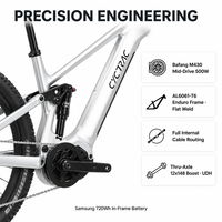 Vélo de montagne électrique à suspension souple EM6 de troisième génération avec cadre en alliage d'aluminium, moteur central M430 à huit vitesses, 12 vitesses