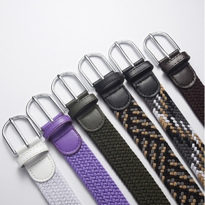 Tressé Stretch Casual Hommes <span class=keywords><strong>Ceinture</strong></span> Alliage Sans Poinçon Boucle Ardillon <span class=keywords><strong>Élastique</strong></span> Femmes Toile Tendance <span class=keywords><strong>Ceinture</strong></span> - Product Image 5