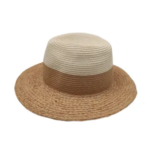 Chapeau de soleil d'été bon marché, protection solaire uv, bande promotionnelle naturelle, panama paille, chapeaux d'ombrage de soleil pour l'artisanat, chapeau de plage, vente en gros