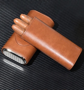 <strong>Classy</strong> 3 Holder Cigar Case Portable Cigar Travel Case Luxury Leather Humidor Cigar Box with <strong>Cutter</strong> - Product Image 5