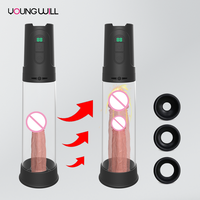 Pompe à vide électrique USB rechargeable avec affichage numérique, étanche, hydrothérapie, 3 modes, anneau en TPE, jouet sexuel pour homme adulte, OEM ODM