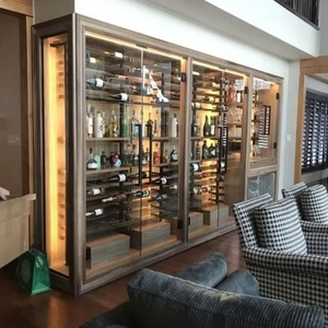 Customized <b>Led</b> <b>Lighting</b> High-end Living Room Home <b>Bar</b> Glass Showcase Stainless Steel Wine Cabinet Non-standard Wine - Product Image 3
