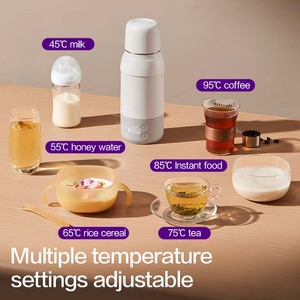 Chauffe-biberon portable sans fil 500 ml, chauffe rapide en 1 min et bouilloire en 6 min, recharge USB, sans BPA pour l'extérieur - Product Image 3