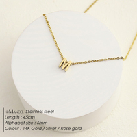 Collar con Colgante de Letra Inicial EManco, 26 Letras del Alfabeto Inglés, Acero Inoxidable, Colgante de Alfabeto DIY, Cadena con Nombre, Joyería