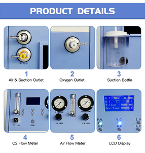 Concentrateur d'<span class=keywords><strong>oxygène</strong></span> haute pression 10L avec aspiration médicale chirurgicale à pression négative et <span class=keywords><strong>air</strong></span> de compresseur - Product Image 4