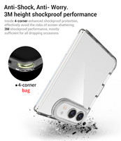 Coque de téléphone transparente anti-rayures pour iPhone Duo Fold Phone, hybride PC TPU, coque transparente
