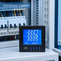 Medidor de Energía Multifunción Trifásico con Pantalla LCD RS485 Modbus-RTU, Monitor de Energía Digital Inteligente Industrial de 5A